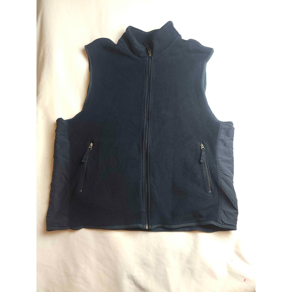 Gap Vest Mens Size Large Black Fleece Full Zip Pockets Outdoor Utility Sport